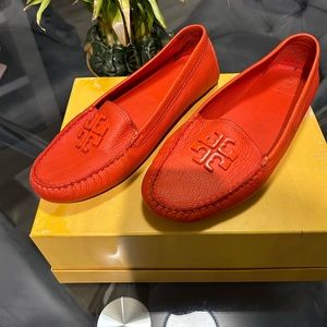 Tory Burch Orange Leather Loafers